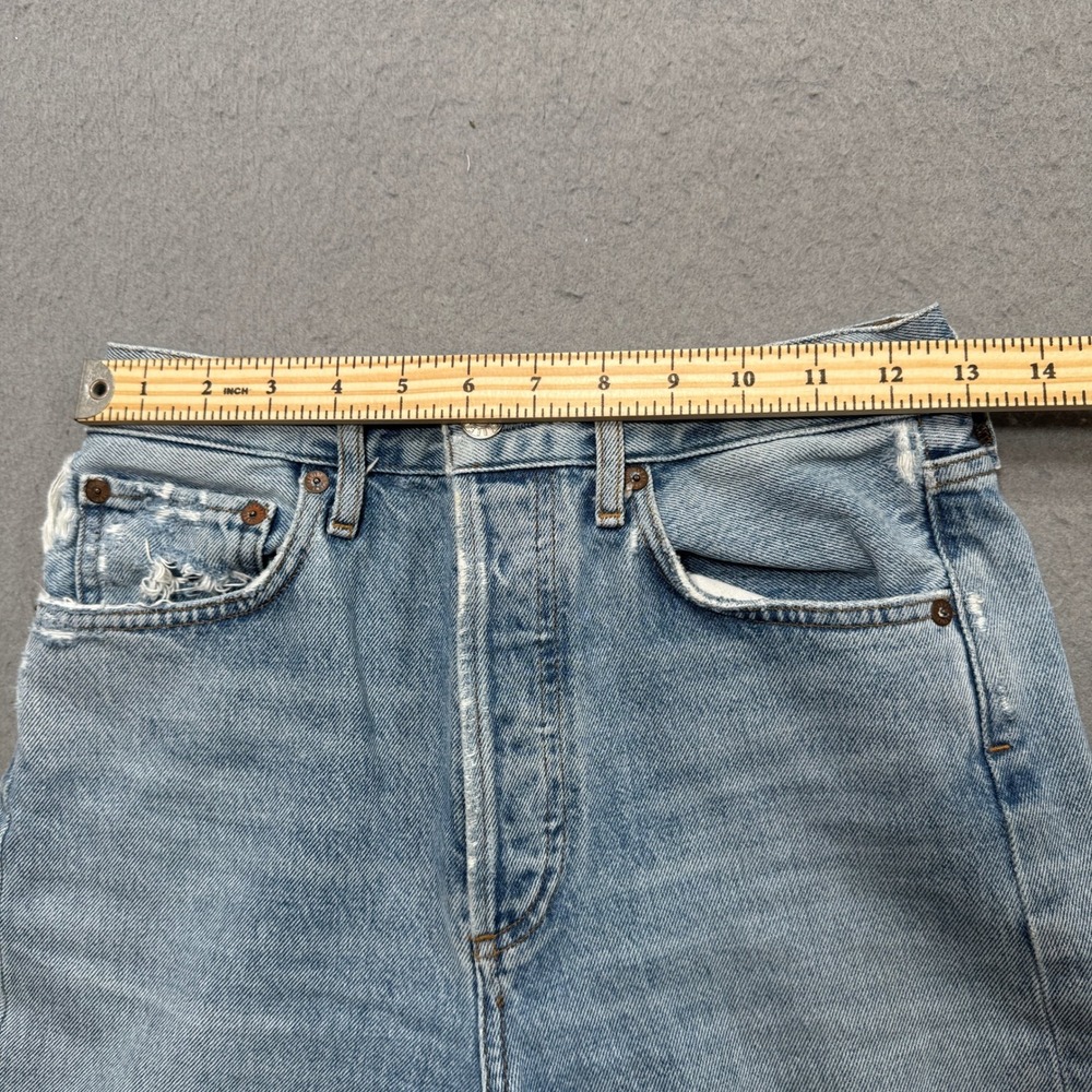 AGOLDE Wide Leg Jeans Women's 23 Blue Light Wash High Rise Button Fly Baggy Fit - Picture 4 of 10